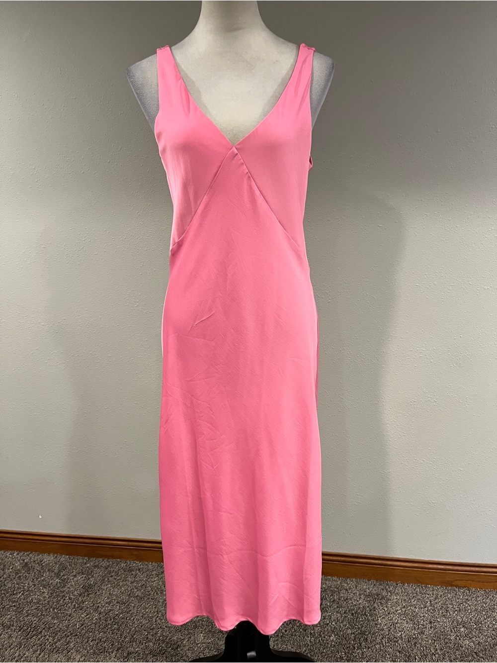 A New Day Pink V-Neck sleeveless Slip maxi Dress size extra small